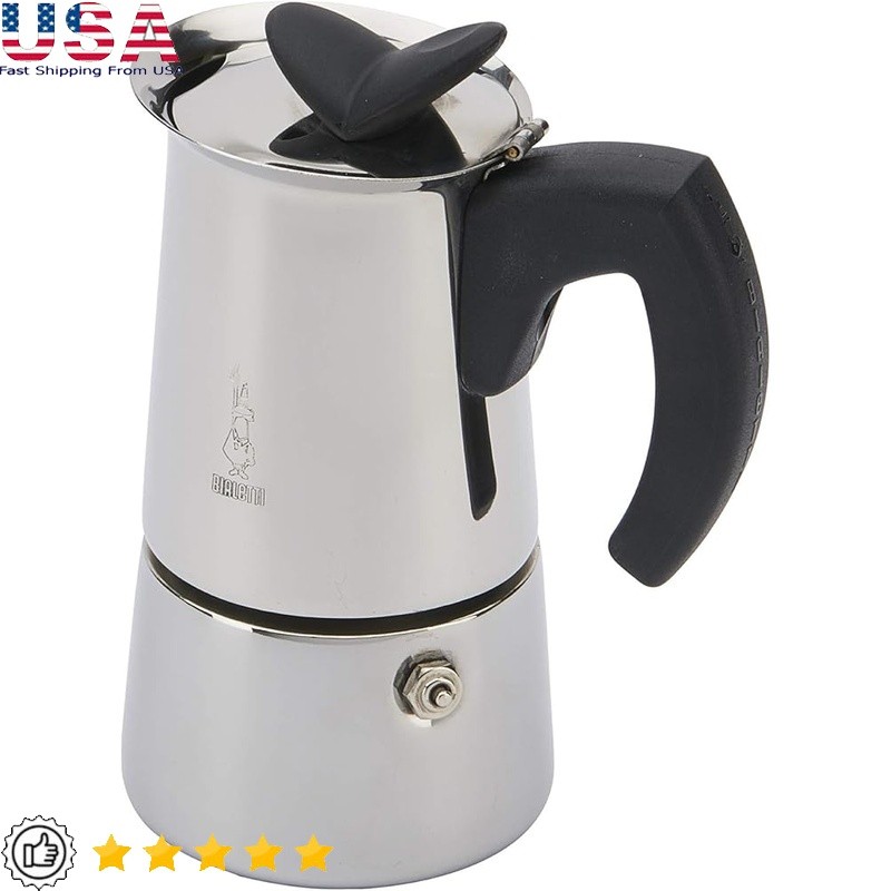 Stainless Steel Moka Pot Electric Compatible 4 Cups