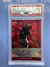 2012 Leaf Metal Damian Lillard Holo Red ON CARD Auto (SSP) #/5 PSA 8