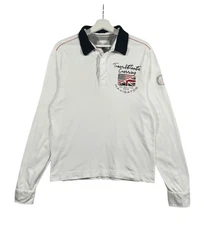 Gaastra Rugby Shirt Mens M White Transatlantic Nautical Sailing Polo Top