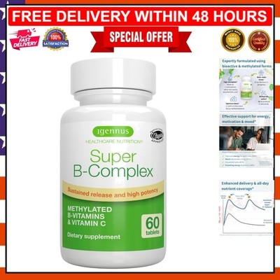 Igennus Clean Label B-Complex - MTHFR Friendly  Supplements, 60 Tablets
