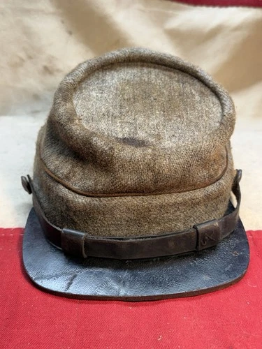 Civil War Confederate CSA Texas Officer Kepi Hat Cap With Texas Star Buttons