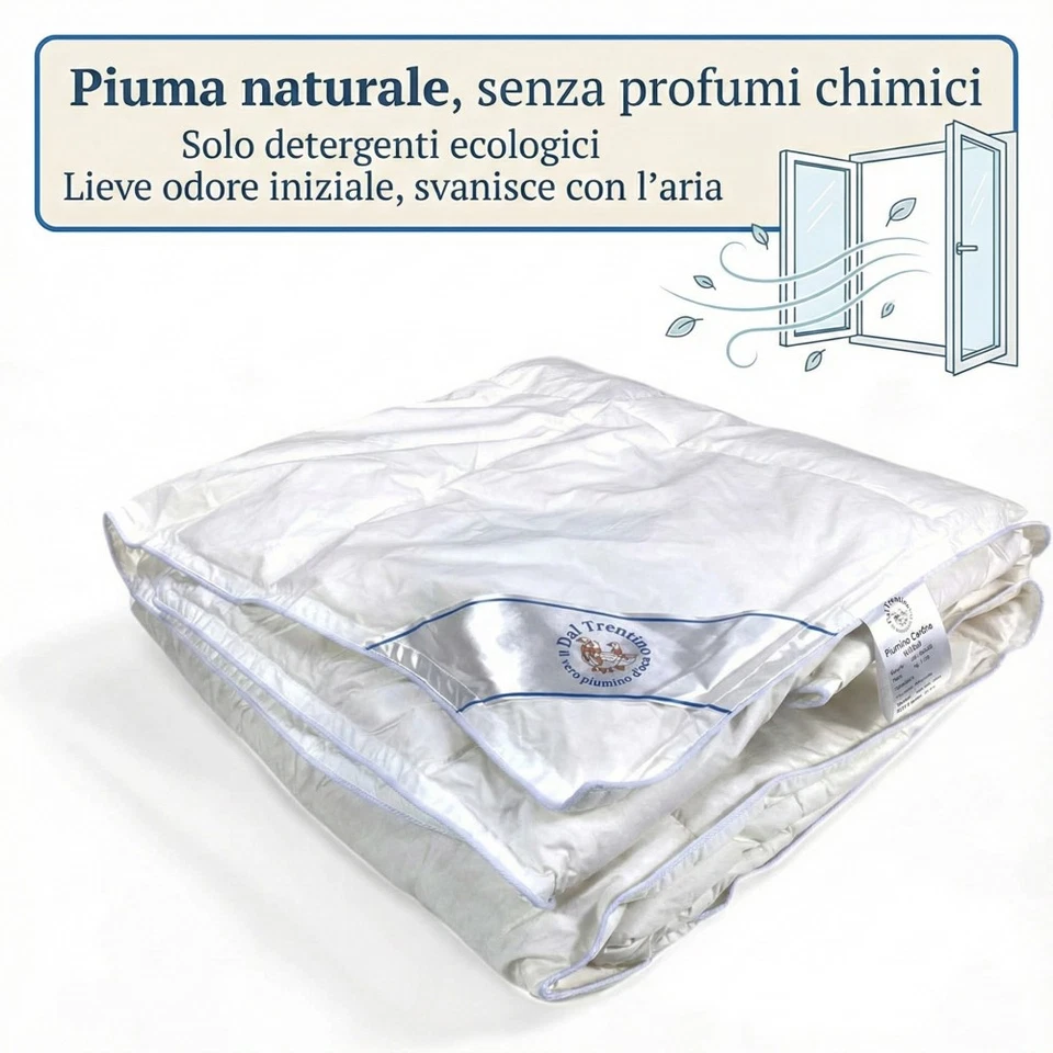 Piumino d'Oca Trentino, Piumone Invernale, 100% Piuma d'Oca Naturale, Imbottitur - Immagine 4 di 4