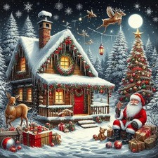 Paint by Numbers Kit for Adults, Christmas elk Painting by Numbers Kits, Sant...