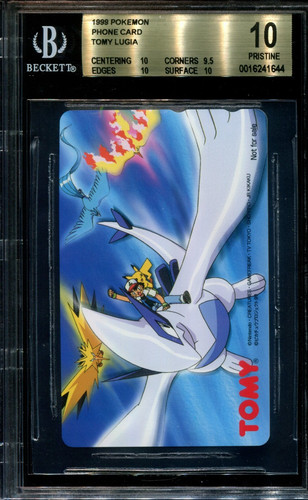 BGS 10 Pokemon Phone Card Telephone Japan Japanese Tomy Lugia Ash Zapdos Moltres
