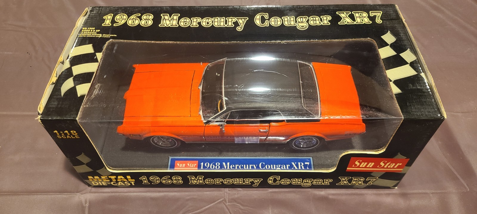 SUNSTAR 1 18 MERCURY COUGAR XR7 (1968) Gold Sun Star 68 Cougar VERY RARE 1/18