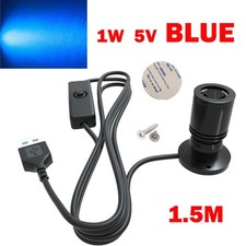 USB Mini LED Spotlight 1W DC5V Blue Surface Mounted For Display Cabinet Showcase