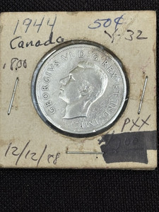  1944 CANADA 50 cents silver  coin  GEORGE V &VI Check Pix