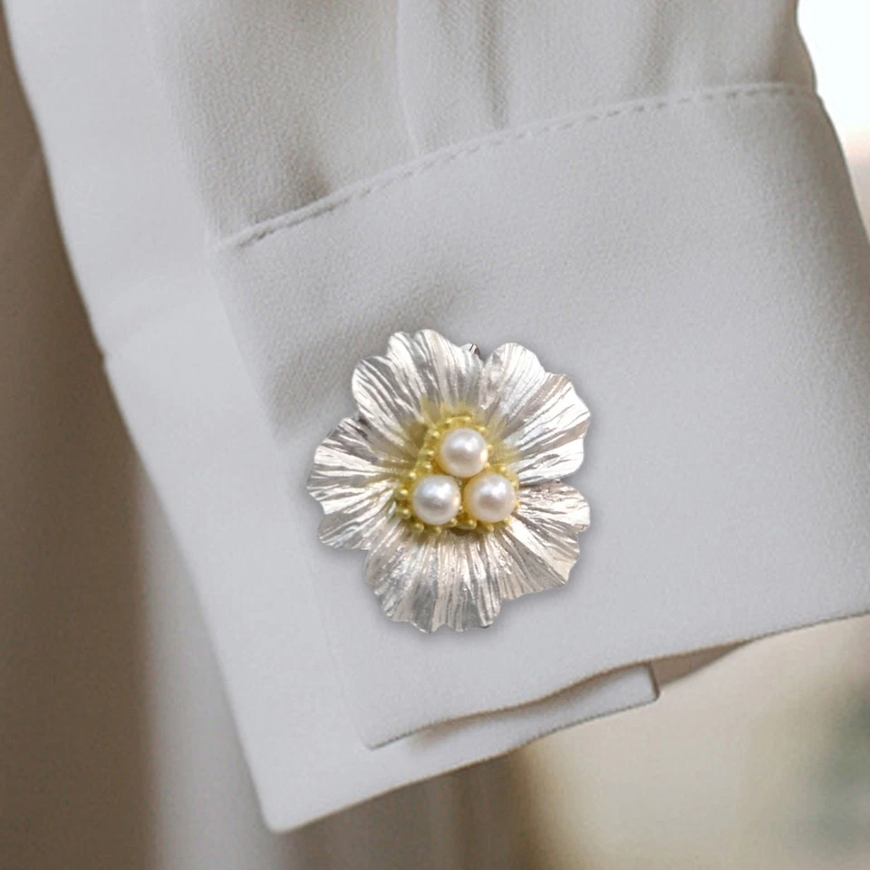 Flower Button Covers 1/2 Pieces Shirt Button Covers Flower Shaped Pearl - Image 3 of 4