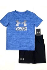 Boys Size 6 nike Under Armour Shirt  Shorts 2 Piece Graphic Logo Set: NWT