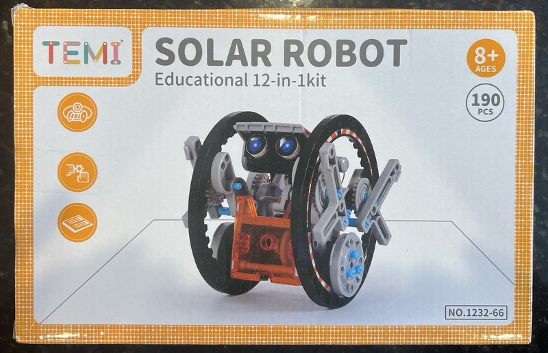 Temi Solar Robot Educational 12 -in- 1 Science / STEM Kit, 190 Pieces