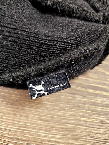 Vintage Style Oakley Brimless Beanie Skull Cap Black Green Double Logo - Bild 5 von 5