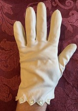 Vintage Womens Evening Gloves Ivory Estate Sale Cotton Small Formal
