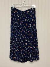 Vintage 90s Sag Harbor Floral Button Front Midi Skirt Size S Fairy Grunge Y2K