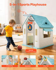 VEVOR 5-in-1 Outdoor Playhouse with Slide  Sports, for Toddlers Ages 2 