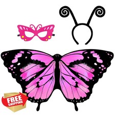 IROLEHOME Kids Butterfly Wings Costume Headband Mask Toddler Dress Up Gift