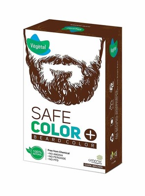 Vegetal Safe Colour, Dark Brown, Men's Beard Hair color, Organic Elegance, 25g