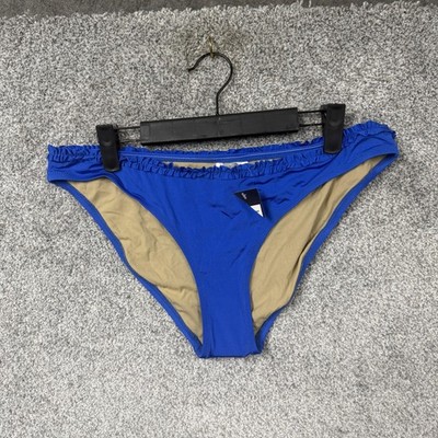 BCBGMAXAZRIA Bikini Bottom L Hampton Ruffle Designer Beach Coquette Swimwear