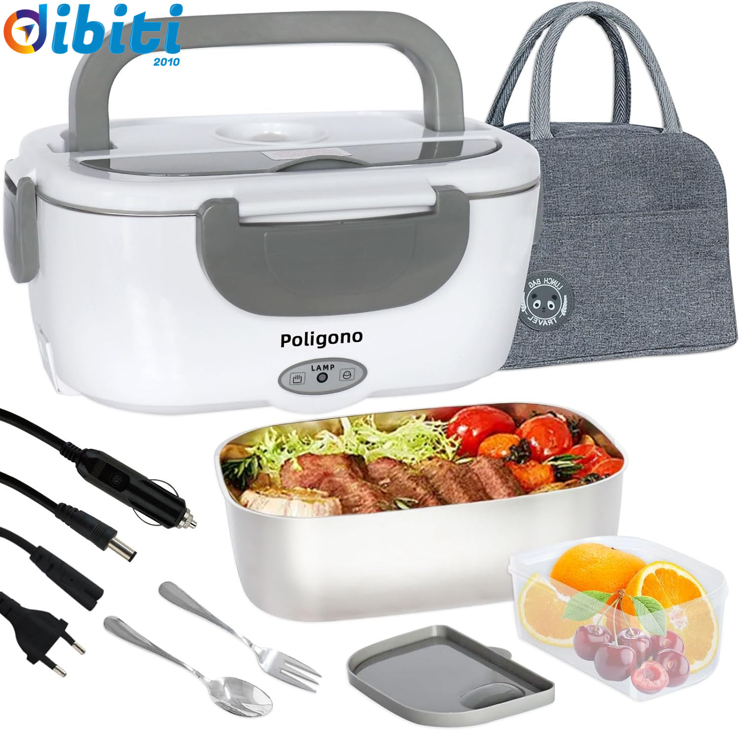 Scaldavivande Elettrico Portatile Con Borsa Termica, Lunch Box 1.5L Portavivande