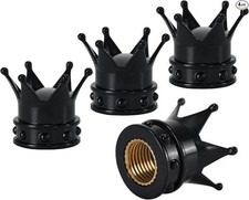 Tire Valve Stem Caps With Sealing Ring For Car Motorbike Color Black Crown
