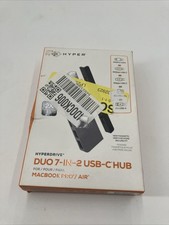 HyperDrive Duo 7-in-2 USB-C Hub Adapter for MacBook Pro Air Thunderbolt 3 Silver