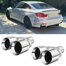 Dual 2.5"to 3.5"Twin Exhaust Tip Trim Pipe Tail Muffler For 4 Series F32 F33 F36