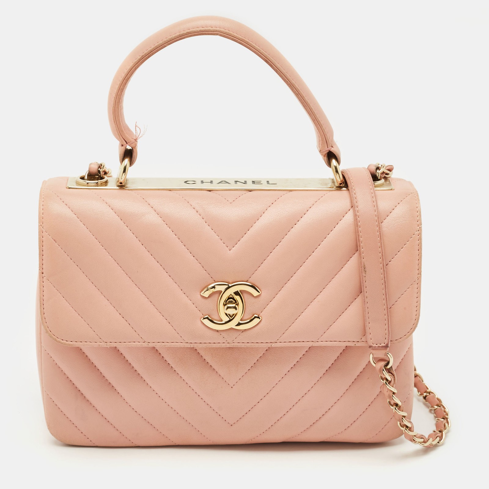 Chanel Pink Quilted Leather Small Trendy CC Top Handle Bag  