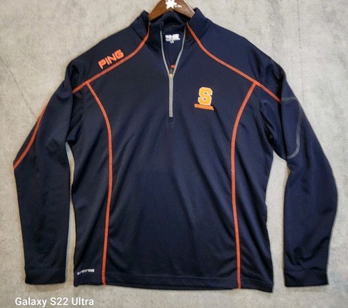 Ping Syracuse University Golf Pullover Sweatshirt 1/4 Zip Large ExposedStitching - Picture 1 of 7