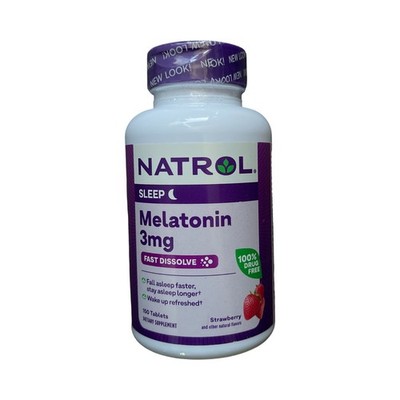 Natrol Fast Dissolve Melatonin 3 mg, 150 Dissolve Tablets, Strawberry Exp 01/26