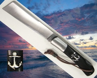 COUTEAU PLIANT MARIN ANCRE MARINE P.A.D 1 MITRE MANCHE NOIR NEUF