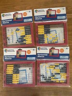 Horizontal Abacus by Learning Resources 2 Color set of 4 NIP