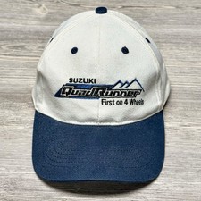 Vintage Suzuki QuadRunner Hat Cap First on 4 Wheels Blue White ATV Racing