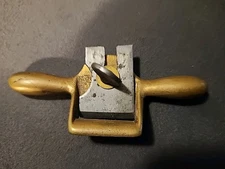 VINTAGE Heavy BRASS 1" SPOKE SHAVE CABINET SCRAPPER Miniature