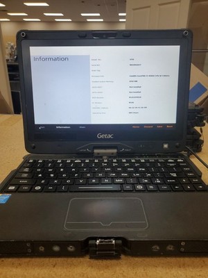 GETAC V110  Laptop Tablet Touch Screen i5-4300U 1.90GHz 8gB No HDD  9811hrs