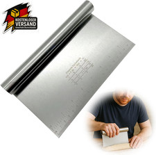 Edelstahl Teigschaber Maßskala Teigspachtel Tortenschneider 12x22cm Silber Backe