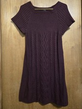 Women's Medium CONNECTED APPAREL Knit Maroon Sweater Dress, Preowned
