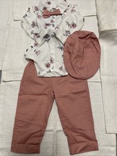 5PCS Toddler Baby boys gentleman tops Braces  pants , Sets size 6-12 M