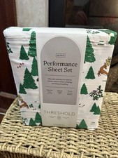 Queen 400 Thread Count Christmas Performance Sheet Set Winter Scene Threshold