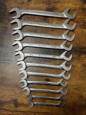 Snap On 4 Way Angle Wrench 11 Piece Set SAE Standard Sizes 3/8 - 1
