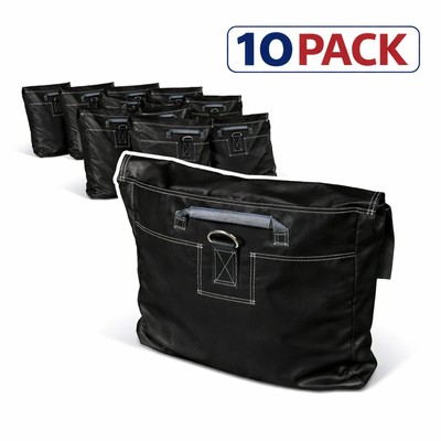 Sand Bag Covers Heavy Duty Vinyl 50lb Cap for Tents & Inflatables Black 10pk