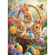 MEIYUDA Easter Bunny Diamond Painting Kits for Adults, LMY096, multicolored
