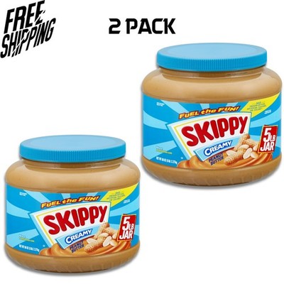(2 Pack) SKIPPY Creamy Peanut Butter, 5 Pound Jars