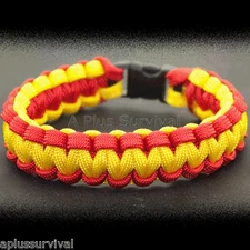 Red & Yellow - Paracord Rope Emergency Survival Bracelet 550 LB - Made in USA