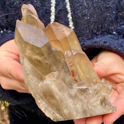 1.58LB arge Natural yellow Crystal Himalayan quartz cluster /mineralsls