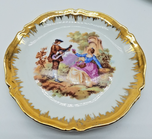 Vintage Limoges France Miniature Decorative Plates Courting Couples - Set of 4 - Picture 2 of 5