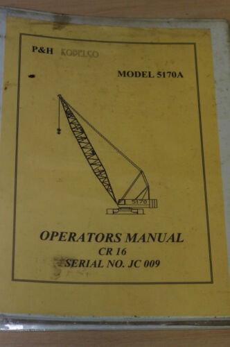 Kobelco Operators Manual CR16 Model:5170A - Picture 1 of 4