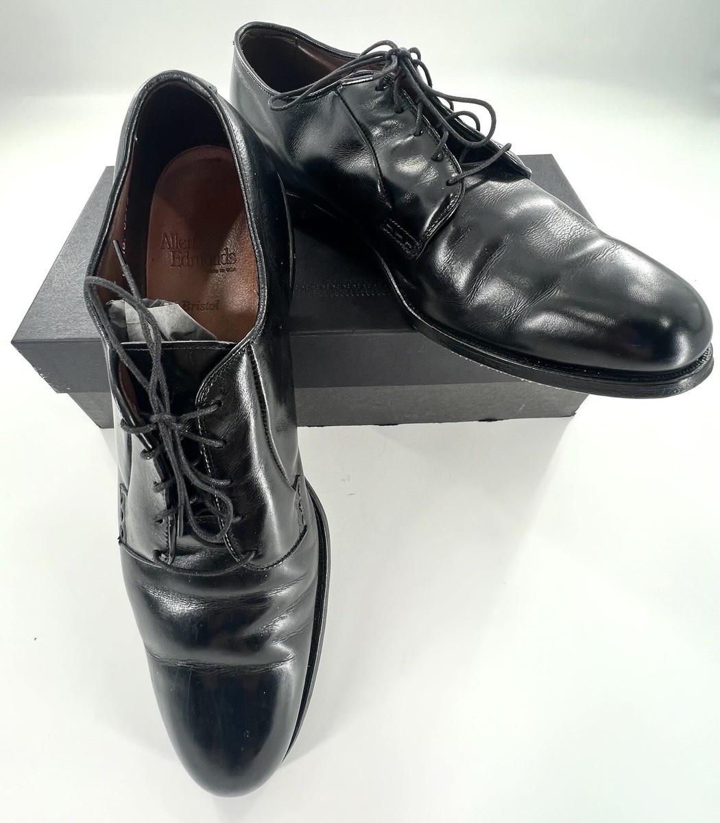 Allen Edmonds Bristol Black Leather Plain Toe Derby Dress Shoes Mens Size 12 s-l400.jpg main image 2