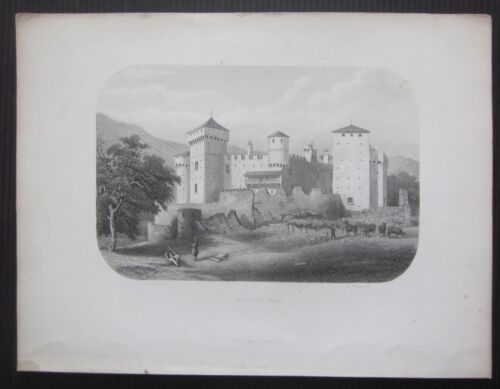 1860 Chateau de Fenis acquaforte Aubert Valle D'Aosta castello Fénis - Foto 1 di 5