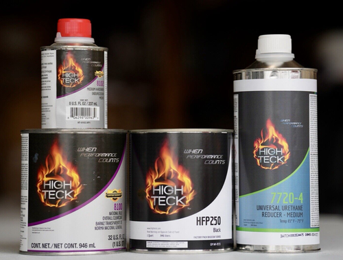 High Teck Ebony Black Basecoat Paint, Reducer, Clearcoat QUART Kit! GM ...