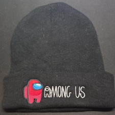 Among Us Black Beanie One Size Fits Most