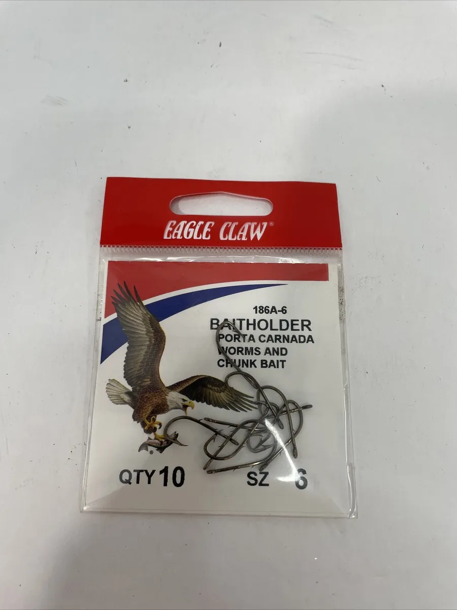 Eagle Claw 186A-6 Bronze Baitholder Hook for Worms and Chunk Bait 10PK Size  6